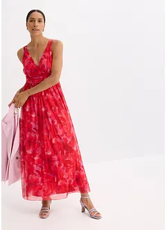 Robe longue en doux mesh imprimé, bonprix