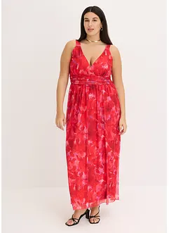 Robe longue en doux mesh imprimé, bonprix