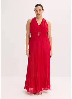 Robe en crêpe avec jupe plissée et détail boucle sur la ceinture, bonprix
