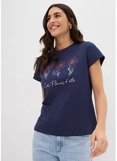 Basic T-Shirt mit Druck (2er Pack), bonprix