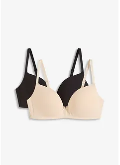 Push-Up-BH ohne Bügel mit Baumwolle (2er Pack), bonprix