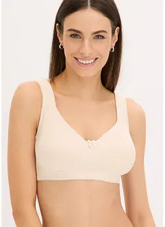 Ungepolsterter T-Shirt BH ohne Bügel mit Bio-Baumwolle (2er Pack), bonprix