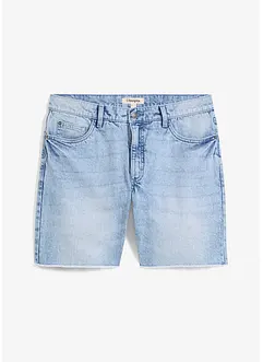 Bermuda en jean à finitions effilochées, loose, bonprix