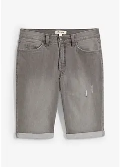 Bermuda en jean extensible, base retroussée, regular, bonprix