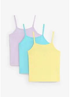Lot de 3 tops à fines bretelles 100% coton, bonprix
