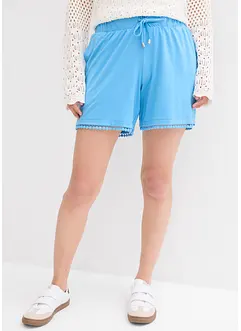 Short en jersey de viscose mélangée avec taille élastiquée et dentelle, bonprix