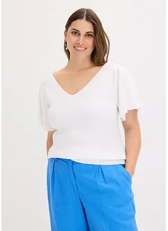 Pull côtelé à manches courtes papillon, bonprix