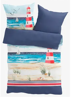 Parure de lit réversible avec motif marin, bonprix