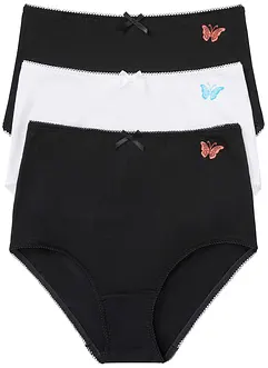 Lot de 3 slips coton taille haute, bonprix