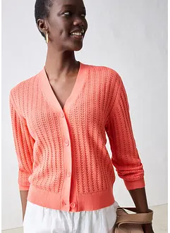 Gilet en maille ajourée avec lin, bonprix