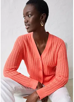 Gilet en maille ajourée avec lin, bonprix