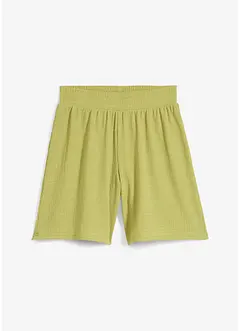 Short taille élastiquée en crêpe gaufré, bonprix