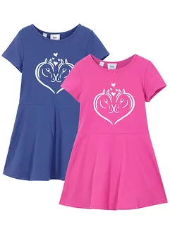Lot de 2 robes en jersey 100% coton, bonprix