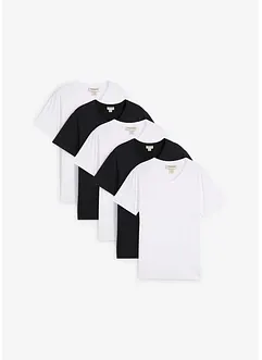 Lot de 5 T-shirts col V, bonprix