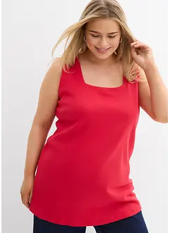 Long débardeur côtelé 100% coton, bonprix