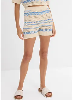 Short en maille aérienne coton et lin, bonprix