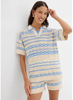 T-shirt en maille estivale coton et lin, bonprix