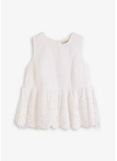 Ärmelloses Blusentop mit Schlitz und Lochstickerei, bonprix