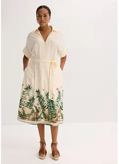 Hemdblusenkleid mit Bordürenprint, bonprix