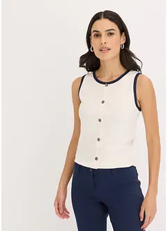 Jersey Tanktop mit Kontrastblende, bonprix