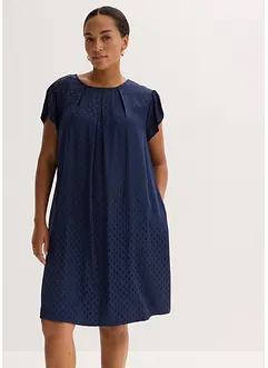 Jaquard-Kleid mit eingelegten falten, bonprix