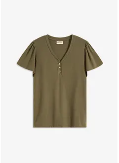 T-shirt en viscose à col boutonné, bonprix