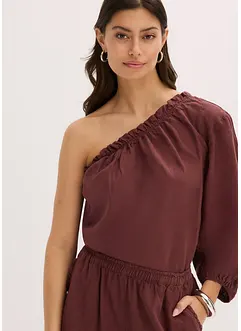 Blouse asymétrique en lin mélangé, bonprix