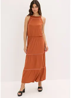 Robe longue avec empiècements au crochet, bonprix