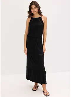 Robe longue avec empiècements au crochet, bonprix