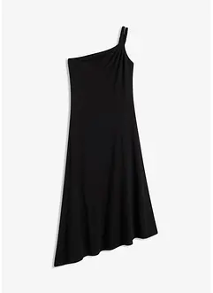 Robe en jersey coton à base asymétrique et nœud sur l'épaule, bonprix