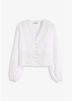Bluse mit Crochet-Einsatz und Fransen, bonprix