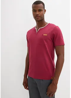 T-shirt col tunisien, 100% coton, bonprix