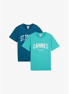 Lot de 2 T-shirts 100% coton, bonprix