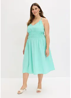 Robe midi 100% coton à fines bretelles, bonprix