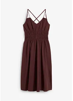 Robe midi 100% coton à fines bretelles, bonprix
