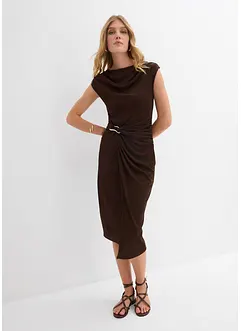Drapiertes Midikleid in Rippoptik, bonprix