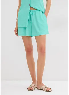 Short en crêpe texturé avec taille élastiquée, bonprix