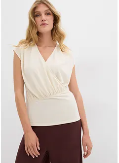 T-shirt cache-cœur en viscose mélangée, bonprix