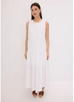 Robe longue en coton avec fronces, bonprix