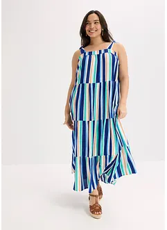 gestreiftes Trägerkleid aus strukturierter Viskose, bonprix