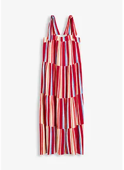 gestreiftes Trägerkleid aus strukturierter Viskose, bonprix