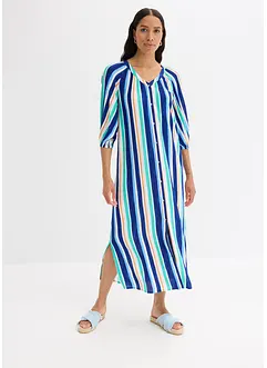 gestreiftes Kaftan-Kleid aus strukturierter Viskose, bonprix