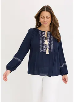 Blouse oversize à broderies, bonprix
