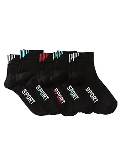 Lot de 5 paires de socquettes de sport avec inscription, bonprix