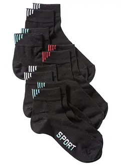 Sportsocken mit Schriftzug mit Bio-Baumwolle (5er Pack), bonprix