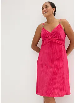 Minikleid aus glänzendem Material mit Plissee, bonprix