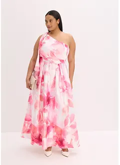 One-Shoulder-Kleid aus glänzendem Satin, bonprix