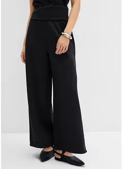 Pantalon large en maille piquée, bonprix