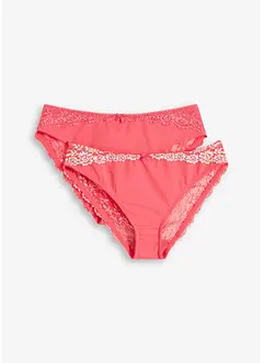 Lot de 2 slips à dentelle fine, bonprix
