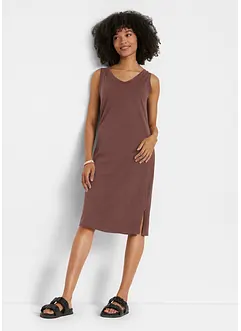 Jerseykleid mit Schlitz aus reiner Bio-Baumwolle, bonprix